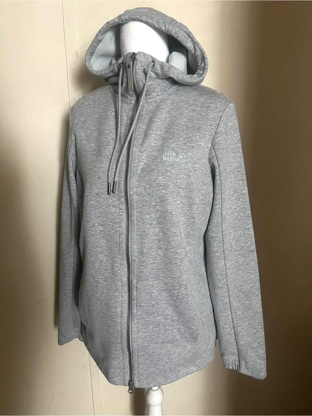 Jack Wolfskin Heather Gray Full-Zip Hooded Jacket